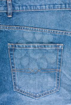 Royalty Free Photo of a Closeup of Denim Jeans Pocket