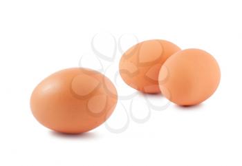 Royalty Free Photo of Three Natural Chicken Eggs