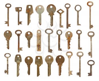Royalty Free Photo of a Collection of Old Used Keys