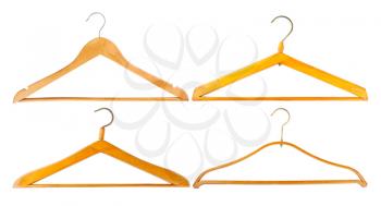 Royalty Free Photo of Four Wooden Hangers
