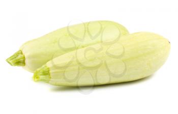 Pair of ripe marrow isolated on white background