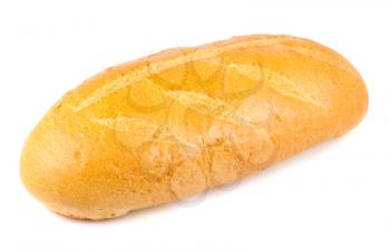 Fresh long loaf bread isolated on white background