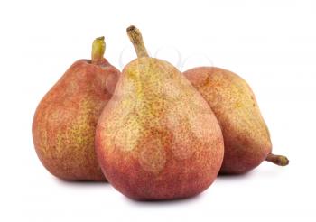 Three ripe pears isolated on a white background