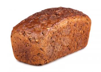 Fresh rye bread isolated on white background