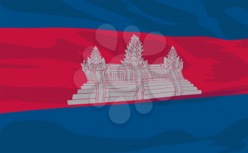 Royalty Free Clipart Image of the Flag of Cambodia
