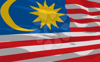 Royalty Free Clipart Image of the Flag of Malaysia