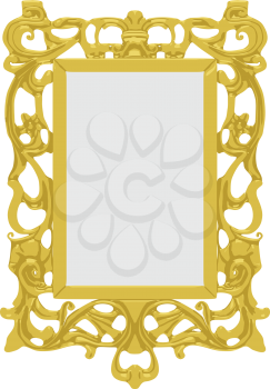 Royalty Free Clipart Image of a Gold Frame