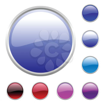 Royalty Free Clipart Image of a Set of Round Buttons