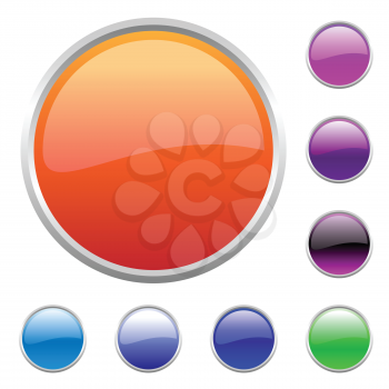 Royalty Free Clipart Image of a Set of Round Buttons