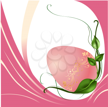 Royalty Free Clipart Image of a Floral Easter Background