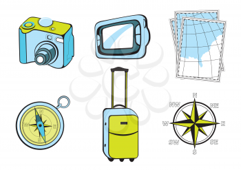 Royalty Free Clipart Image of Tourist Icons