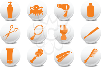 Royalty Free Clipart Image of Hairdressing Icons