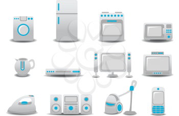 Royalty Free Clipart Image of Household Appliances
