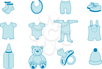 Royalty Free Clipart Image of Baby Items