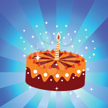 Royalty Free Clipart Image of a Birthday Cake