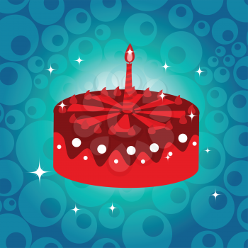 Royalty Free Clipart Image of a Birthday Cake