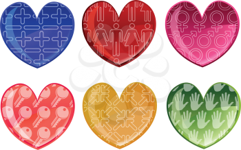 Royalty Free Clipart Image of Heart Icons