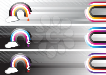 Royalty Free Clipart Image of Rainbow Banners