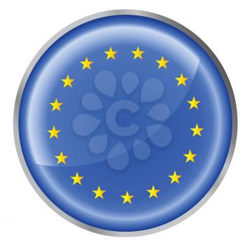 Royalty Free Clipart Image of a Flag of Europe Button