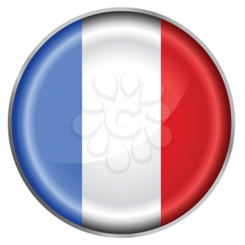 Royalty Free Clipart Image of a Flag of France Button