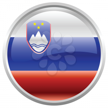 Royalty Free Clipart Image of a Flag of the Republic of Slovenia Button