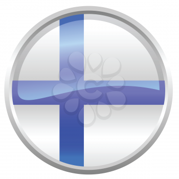 Royalty Free Clipart Image of a Flag of Finland Button