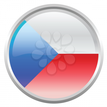 Royalty Free Clipart Image of a Czech Republic Flag Button