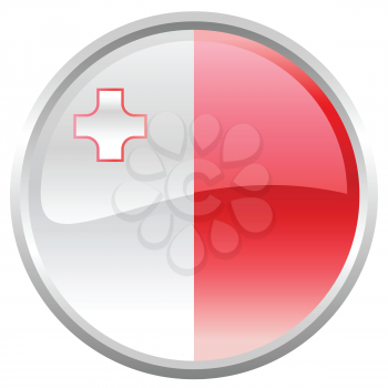 Royalty Free Clipart Image of a Republic of Malta Flag