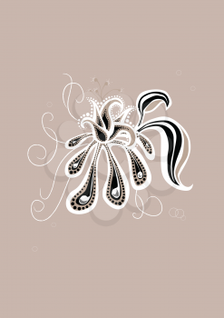 Royalty Free Clipart Image of a Funky Flower
