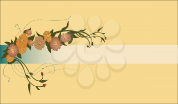 Royalty Free Clipart Image of a Floral Border