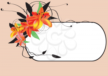 Royalty Free Clipart Image of a Floral Frame