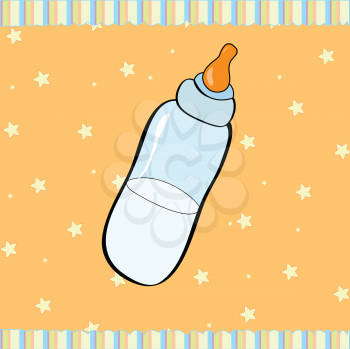 Royalty Free Clipart Image of a Baby Bottle Background