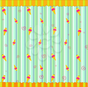 Royalty Free Clipart Image of an Ice Cream Background