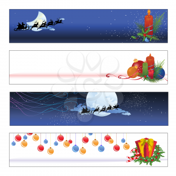 Royalty Free Clipart Image of Christmas Banners