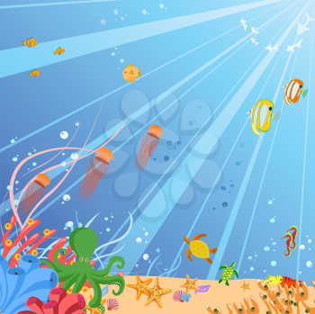 Royalty Free Clipart Image of an Underwater Scene