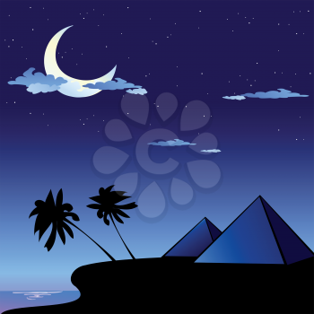 Royalty Free Clipart Image of the Pyramids