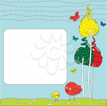 Royalty Free Clipart Image of a Nature Greeting Card Design