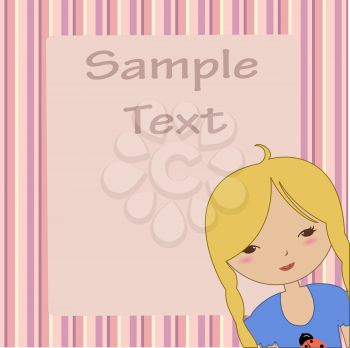 Royalty Free Clipart Image of a Frame With a Girl