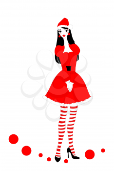 Royalty Free Photo of a Woman in a Christmas Dress