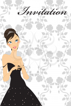 Royalty Free Clipart Image of a Woman in a Dress