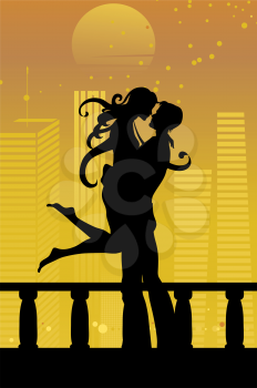 Royalty Free Clipart Image of a Couple