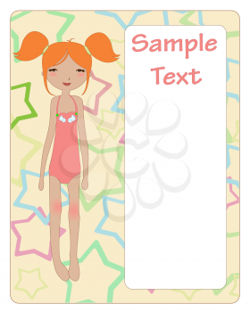 Royalty Free Clipart Image of a Girl in a Swimsuit