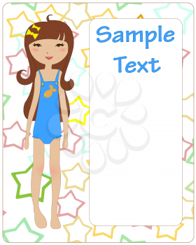 Royalty Free Clipart Image of a Girl in a Swimsuit