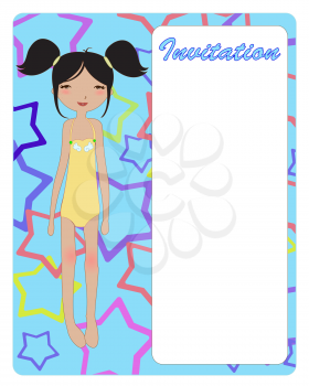 Royalty Free Clipart Image of a Girl in a Swimsuit