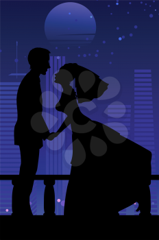 Royalty Free Clipart Image of a Couple