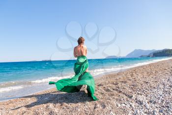 Royalty Free Photo of a Woman By the Ocean