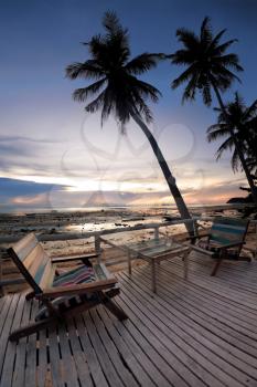 Royalty Free Photo of an Outdoor Cafe on a Beach