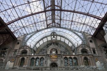 Railway station interior in Antwerpen, Belgium

