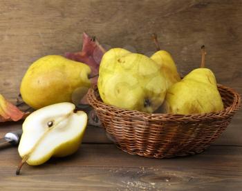 Royalty Free Photo of a Basket of Pears