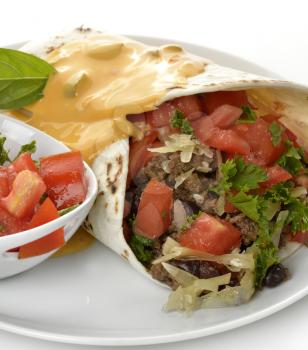 Burrito With Beef  And Vegetables